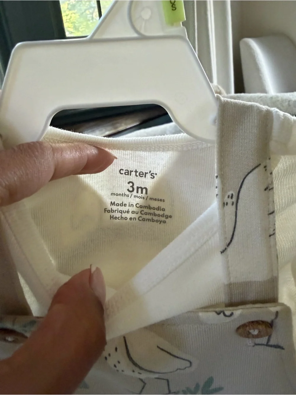 NWT Carter's Cream Seagull Print Overalls with Cream Top